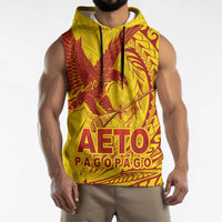 Samoa Pago Pago Aeto Sleeveless Hoodie Wingstyle Red-Gold Color - Polynesian Pride