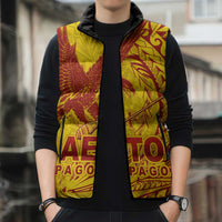 Samoa Pago Pago Aeto Sleeveless Puffer Jacket Wingstyle Red-Gold Color - Polynesian Pride