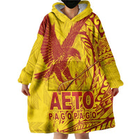 American Samoa Pago Pago Aeto Wearable Blanket Hoodie Wingstyle Red-Gold Color LT03 - Polynesian Pride