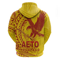 American Samoa Pago Pago Aeto Zip Hoodie Wingstyle Red-Gold Color LT03 - Polynesian Pride
