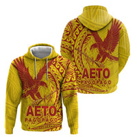American Samoa Pago Pago Aeto Zip Hoodie Wingstyle Red-Gold Color LT03 - Polynesian Pride