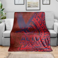 Samoa Pago Pago Aeto Blanket Wingstyle Red-Blue Color - Polynesian Pride