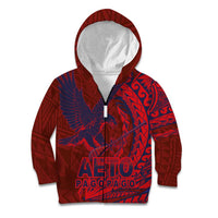 Samoa Pago Pago Aeto Kid Hoodie Wingstyle Red-Blue Color - Polynesian Pride