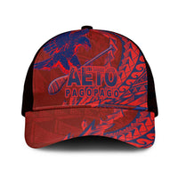 American Samoa Pago Pago Aeto Mesh Trucker Cap Wingstyle Red-Blue Color - Polynesian Pride