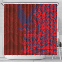 Samoa Pago Pago Aeto Shower Curtain Wingstyle Red-Blue Color - Polynesian Pride