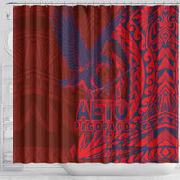 Samoa Pago Pago Aeto Shower Curtain Wingstyle Red-Blue Color - Polynesian Pride