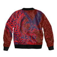 Samoa Pago Pago Aeto Sleeve Zip Bomber Jacket Wingstyle Red-Blue Color - Polynesian Pride