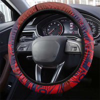 Samoa Pago Pago Aeto Steering Wheel Cover Wingstyle Red-Blue Color - Polynesian Pride
