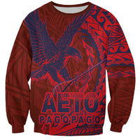 Samoa Pago Pago Aeto Sweatshirt Wingstyle Red-Blue Color - Polynesian Pride