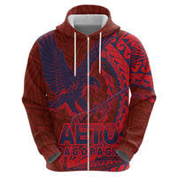 Samoa Pago Pago Aeto Zip Hoodie Wingstyle Red-Blue Color - Polynesian Pride