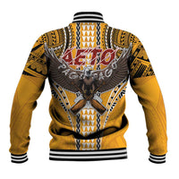 American Samoa Pago Pago Aeto Baseball Jacket Bald Eagle with Polynesian Art Tattoos LT03 - Polynesian Pride