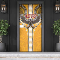 Samoa Pago Pago Aeto Door Cover Bald Eagle with Polynesian Art Tattoos - Polynesian Pride