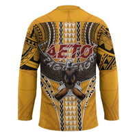 American Samoa Pago Pago Aeto Hockey Jersey Bald Eagle with Polynesian Art Tattoos LT03 - Polynesian Pride