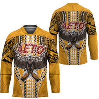 American Samoa Pago Pago Aeto Hockey Jersey Bald Eagle with Polynesian Art Tattoos LT03 - Polynesian Pride