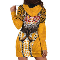 American Samoa Pago Pago Aeto Hoodie Dress Bald Eagle with Polynesian Art Tattoos LT03 - Polynesian Pride