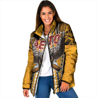 Samoa Pago Pago Aeto Padded Jacket Bald Eagle with Polynesian Art Tattoos - Polynesian Pride