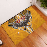Samoa Pago Pago Aeto Rubber Doormat Bald Eagle with Polynesian Art Tattoos - Polynesian Pride