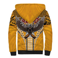 Samoa Pago Pago Aeto Sherpa Hoodie Bald Eagle with Polynesian Art Tattoos - Polynesian Pride