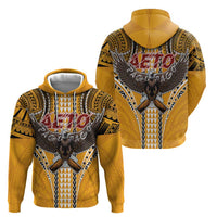 Samoa Pago Pago Aeto Zip Hoodie Bald Eagle with Polynesian Art Tattoos - Polynesian Pride