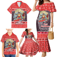 new-zealand-christmas-family-matching-mermaid-dress-and-hawaiian-shirt-santa-catch-the-wave-maori-pattern-retro-style
