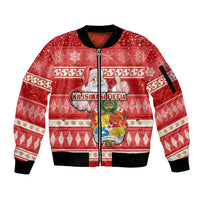 tonga-christmas-sleeve-zip-bomber-jacket-the-santa-coat-of-arms-with-ngatu-and-snow-pattern