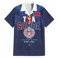 Custom Rugby Toa Samoa Family Matching Puletasi and Hawaiian Shirt Champions Six Eight Five LT03 Dad's Shirt - Short Sleeve Blue - Polynesian Pride