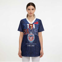 Custom Rugby Toa Samoa Scrub Top Champions Six Eight Five - Polynesian Pride