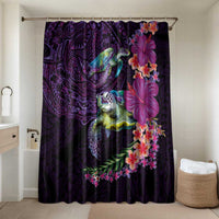 Hawaiian Plumeria and Hibiscus with Turtles Bathroom Set Polynesian Art Purple Color - Polynesian Pride