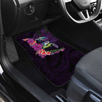 Hawaiian Plumeria and Hibiscus with Turtles Car Mats Polynesian Art Purple Color - Polynesian Pride