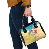 Hawaiian Tropical Plants Turtles Shoulder Handbag Watercolor Style LT03 - Polynesian Pride