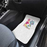 Hawaiian Abstract Art Turtles Car Mats with Plumeria and Hibiscus - Polynesian Pride