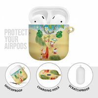 Hawaiian Mele Kalikimaka AirPods Case Tropical Plumeria and Lei Funny Santa Beach - Polynesian Pride