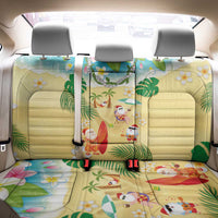 Hawaiian Mele Kalikimaka Back Car Seat Cover Tropical Plumeria and Lei Funny Santa Beach - Polynesian Pride