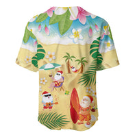 Hawaiian Mele Kalikimaka Baseball Jersey Tropical Plumeria and Lei Funny Santa Beach LT03 - Polynesian Pride