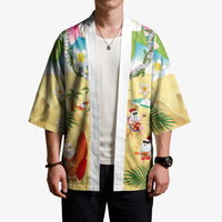 Hawaiian Mele Kalikimaka Kimono Tropical Plumeria and Lei Funny Santa Beach - Polynesian Pride
