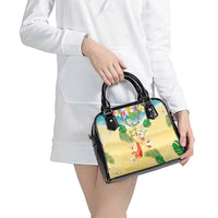 Hawaiian Mele Kalikimaka Shoulder Handbag Tropical Plumeria and Lei Funny Santa Beach LT03 - Polynesian Pride