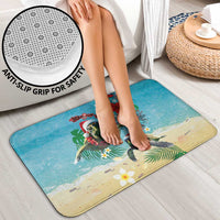 Hawaiian Mele Kalikimaka Bathroom Set Tropical Xmas Turtles Red Poinsettia Watercolor - Polynesian Pride