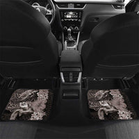 Hawaiian Plumeria and Hibiscus with Turtles Car Mats Polynesian Art Grayscale - Polynesian Pride