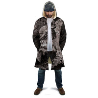 Hawaiian Plumeria and Hibiscus with Turtles Cloak Polynesian Art Grayscale - Polynesian Pride