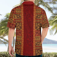 Hawaii Style Hibiscus and Tribal Element Fabric Patchwork Hawaiian Shirt LT03 - Polynesian Pride