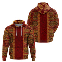 Hawaii Style Hibiscus and Tribal Element Fabric Patchwork Hoodie LT03 - Polynesian Pride