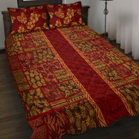 Hawaii Style Hibiscus and Tribal Element Fabric Patchwork Quilt Bed Set LT03 - Polynesian Pride
