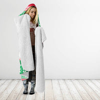 Hawaii Mele Kalikimaka Hooded Blanket Aloha Santa and Palm Tree Mix Kakau Pattern LT03 - Polynesian Pride