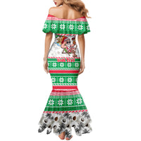 Custom Hawaii Mele Kalikimaka Family Matching Mermaid Dress and Hawaiian Shirt Aloha Santa and Palm Tree Mix Kakau Pattern LT03 - Polynesian Pride