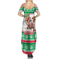 Custom Hawaii Mele Kalikimaka Family Matching Summer Maxi Dress and Hawaiian Shirt Aloha Santa and Palm Tree Mix Kakau Pattern LT03 - Polynesian Pride