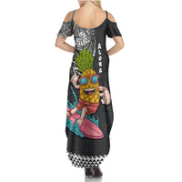 Hawaii Pineapple Surfing With Kakau Tribal Family Matching Summer Maxi Dress and Hawaiian Shirt LT03 - Polynesian Pride