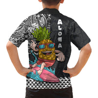 Hawaii Pineapple Surfing With Kakau Tribal Kid Hawaiian Shirt LT03 - Polynesian Pride