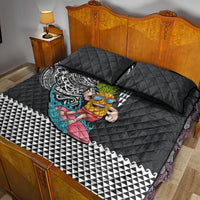 Hawaii Pineapple Surfing With Kakau Tribal Quilt Bed Set LT03 - Polynesian Pride