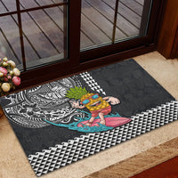 Hawaii Pineapple Surfing With Kakau Tribal Rubber Doormat LT03 - Polynesian Pride