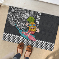 Hawaii Pineapple Surfing With Kakau Tribal Rubber Doormat LT03 - Polynesian Pride